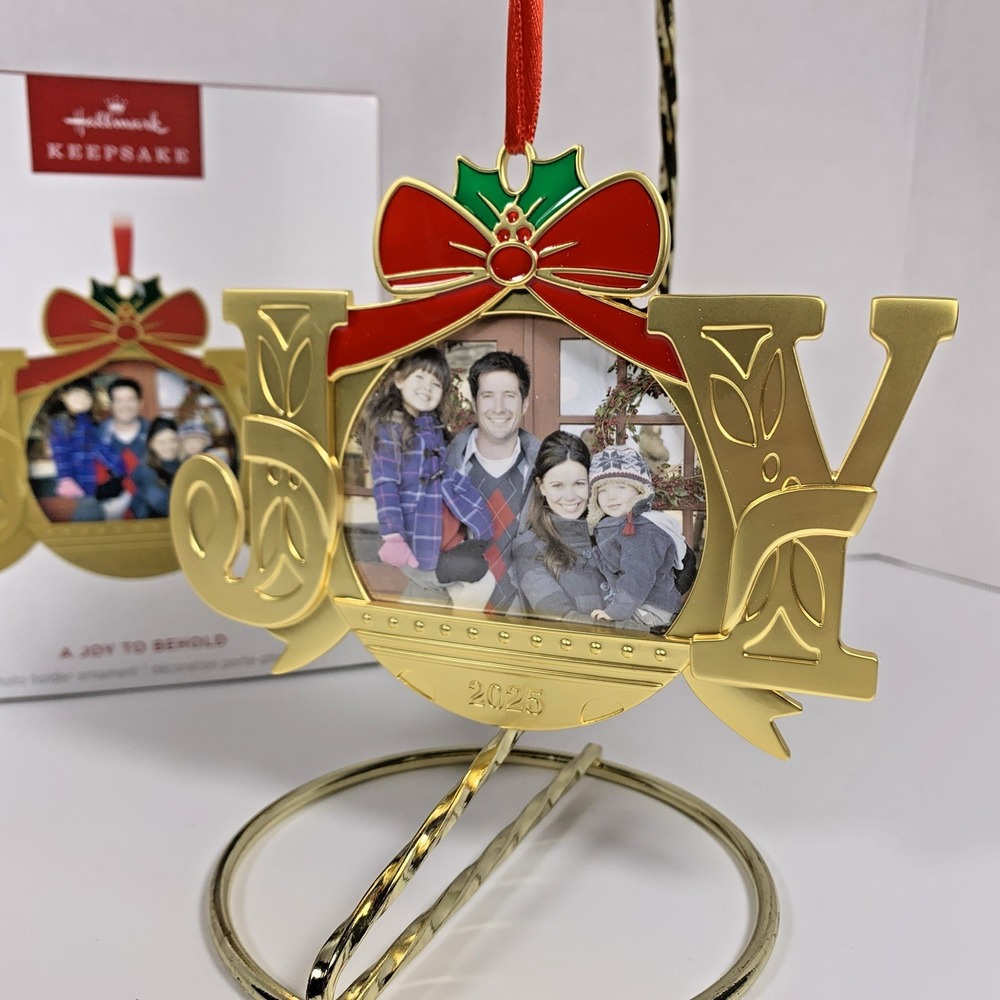 NEW Hallmark 2025 Keepsake A Joy to Behold Photo Frame‎ Metal Christmas Ornament - Picture 7 of 11